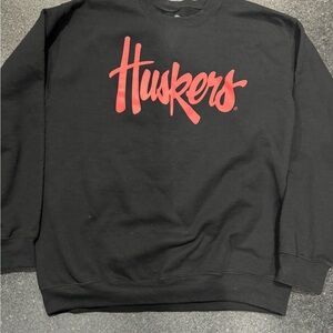 Huskers Black Crewneck